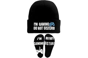 BCUEIDO Novelty Gamer Socks Hat, Funny Gamer Gifts Stocking Stuffers for Teens Boys Men Teenagers Black