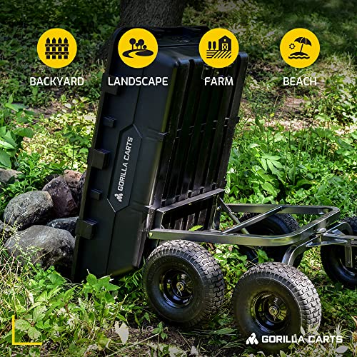 Gorilla Carts 1500 Pound Capacity Heavy Duty Poly Yard Garden Steel