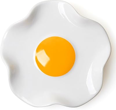 VELENTI Cool Fried Egg Spoon Rest - Handmade Ceramic Kitchen Holder