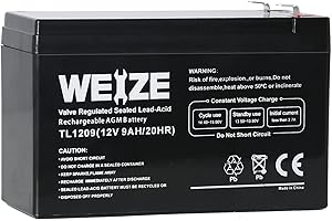 WEIZE 12V 9AH Battery, Sealed Lead Acid Battery with F2 Terminals, Rechargeable Replaces 12 Volt 8AH 10AH for Razor e200 / e200s / e225 / e300, APC UPS Computer Backup Power (BX1300LCD)