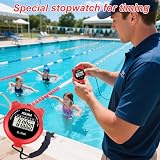 PULIVIA Sports Stopwatch Timer Lap Split Digital Stopwatch with Clock Red view 6