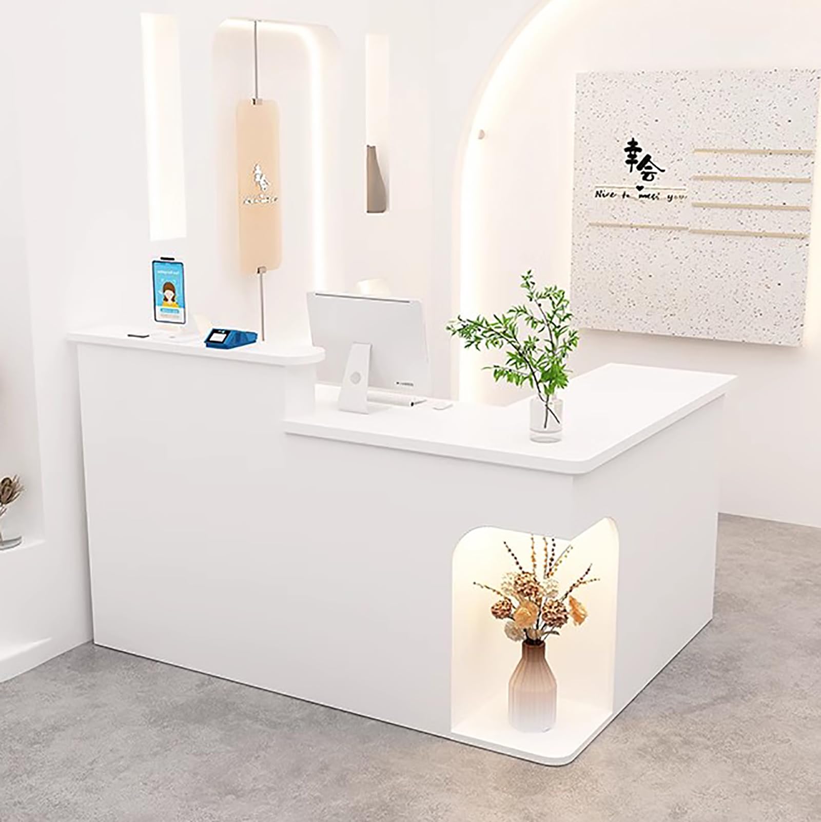 SUZEPER Modern Reception Desk Counter