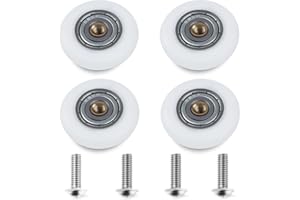 Oualhoo 19mm Shower Door Rollers Replacement Part, 304 Stainless Steel Shower Door Wheels Runners, Bathroom Sliding Track Wheels, 4PCS
