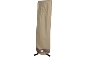 Duck Covers Elegant Waterproof 34 Inch Patio Offset Umbrella Cover with Integrated Installation Pole