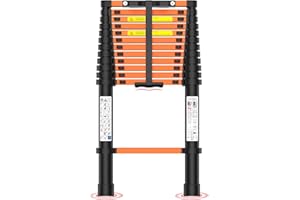 UC UP CLIMBER Telescoping Ladder,12.5 FT Extension Ladder, Heavy Duty 330lbs Max Capacity, Multi-Purpose Collapsible Ladder for RV or Outdoor Work