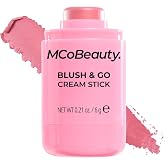MCoBeauty Blush &amp; Go Cream Stick - Baby Pink | Multiuse Buildable Lip &amp; Cheek Blush Color for a Radiant Dewy Glow, Hydrating Face Makeup, Vegan &amp; Cruelty Free