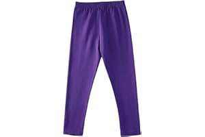 Kids Girls Solid Leggings Cotton Full Length Soft Comfortable Footless Leggings Stretchy Tights Basic Dance Pants