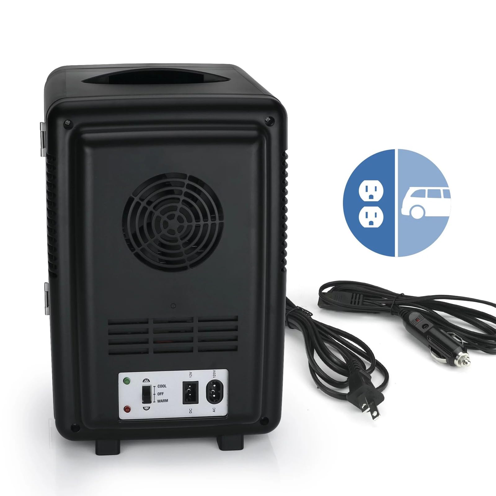 Living Enrichment Mini Fridge 6L, Skincare Fridge Cooler or Warmer, AC DC Powered, Portable Small Refrigerator for Skincare, Cosmetics, Home, Office and Car, Black