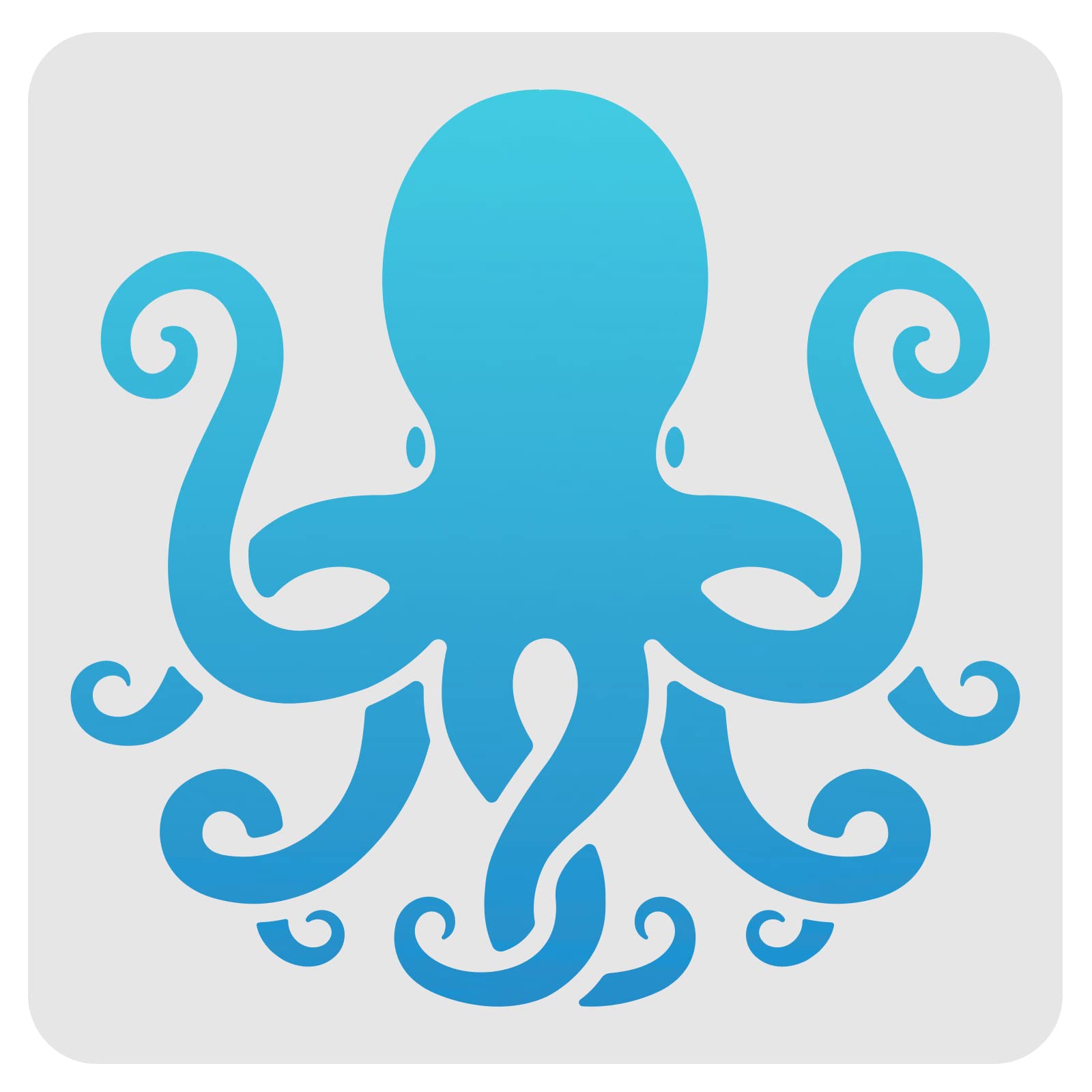 FINGERINSPIRE Octopus Drawing Painting Stencils Templates 30x30cm Plastic Stencils Decoration Square Reusable Stencils for Painting on Wood, Floor, Wall and Fabric