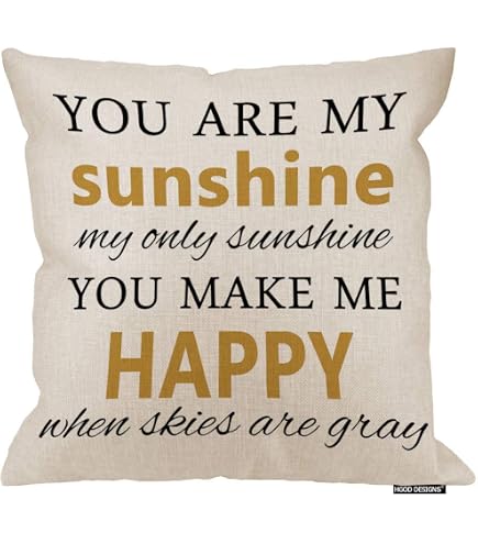 Farmhouse 'You Are My Sunshine' Pillow Cover - 20x20 Inch Cotton Linen Cushion Cover For Sofa - View #7