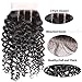 Greatremy Brazilian Virgin Human Hair Curly Wave Lace Closure Three Part 4x4 Natural Color 14inch
