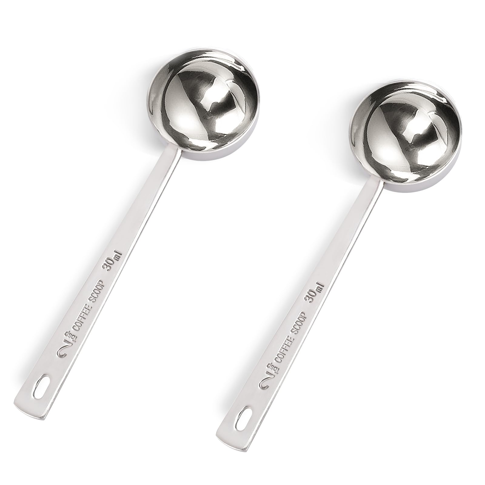2 Pieces 2 Tablespoon Scoops with Long Handle, 30 ml Stainless Steel Coffee Measuring Spoon 30ml Measuring Tablespoon for Coffee Milk Fruit