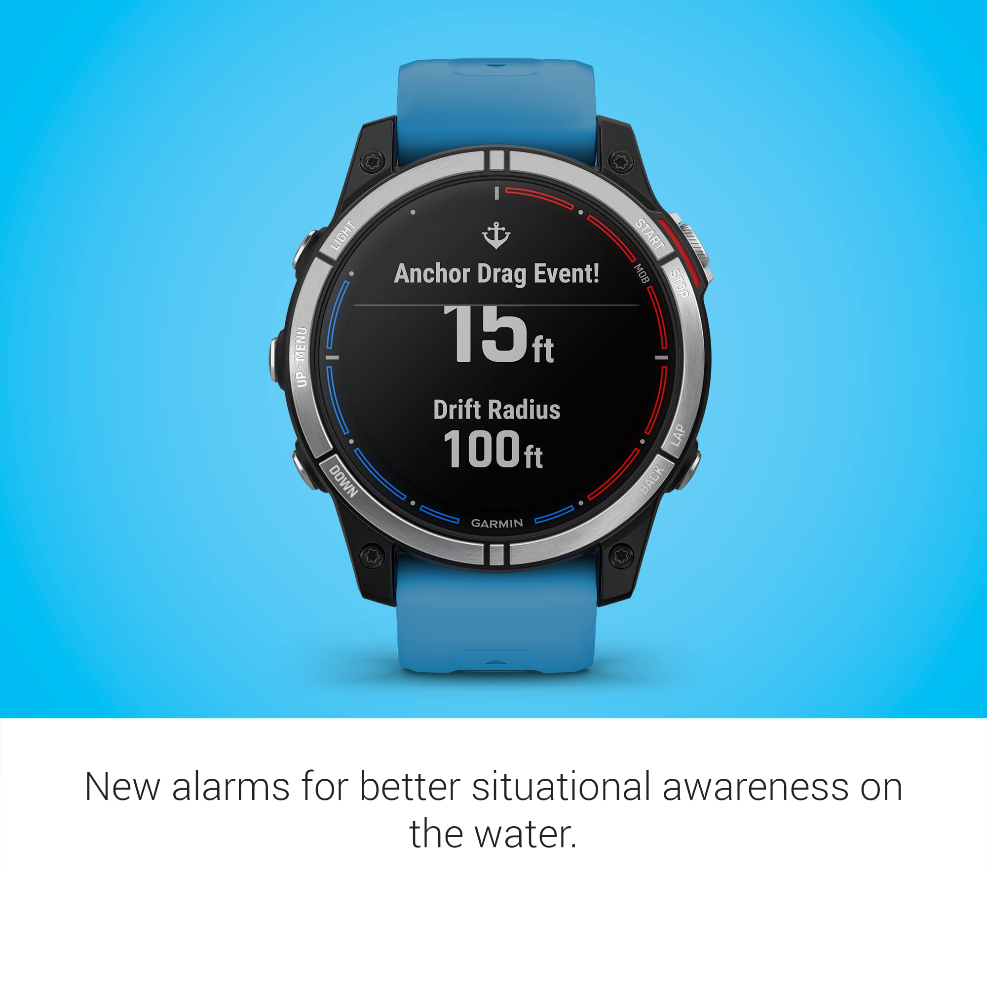 Garmin quatix® 7 Standard Edition, Marine GPS Smartwatch, Tide Changes and Anchor Drag Alerts, Waypoint Marking