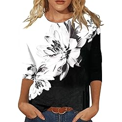 Womens Work Blouses 3/4 Sleeve 3/4 Sleeve Tunic for