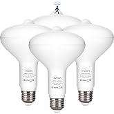 McDen Motion Sensor Light Bulb, BR30 13W Equivalent 100W 6000K Daylight, Indoor Motion Activation Detector Light Bulb, E26 Base Dusk to Dawn Security Night Light, LED Flood Lights Outdoor, 4 Packs