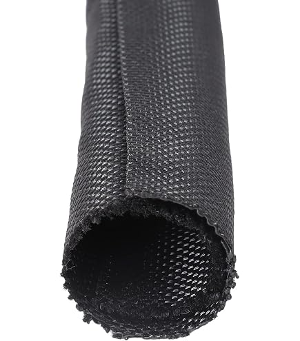 Cord Protector Wire Loom 3/8 50 FT Black flex tubing Expandable Wire guard Cable Sleeving Expandable Braided Sleeving Braided Cable Sleeve Braided Cord Sleeve Cord Super-Deals-Shop