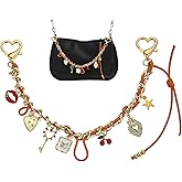 FengFaer Hand Weaving Bag Charms for Handbags,Bag Charm Chain,Purse Keychain,Purse Charms, keychains for Women