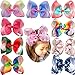 20PCS 6Inch Large Big Hair Bows Grosgrain Ribbon Rainbow Bow Alligator Hair Clips Hair Accessories For Baby Girls Toddlers Kids Teens