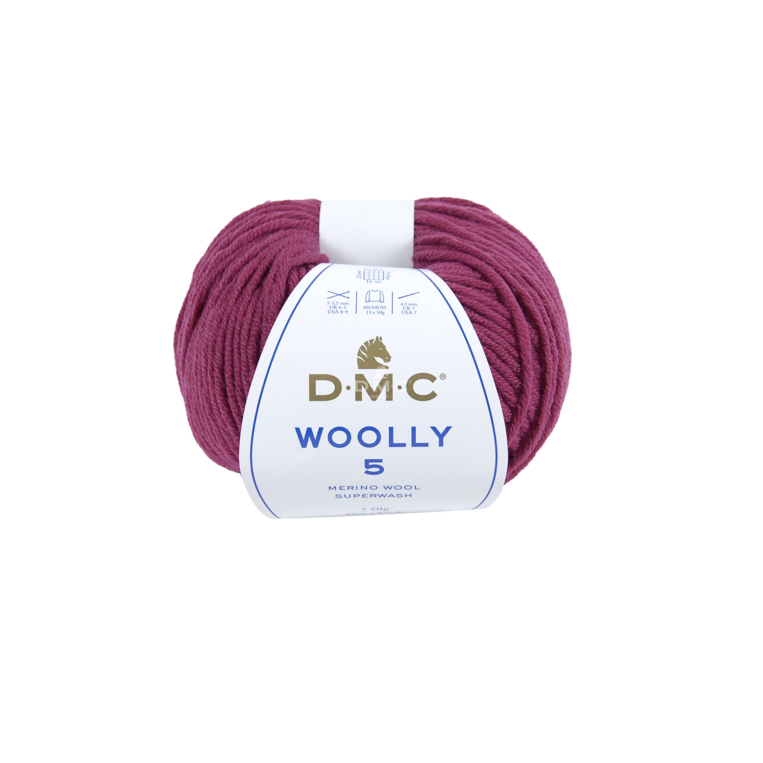 DMC Woolly 5" Merino Wool, Bright Pink (55), 50g