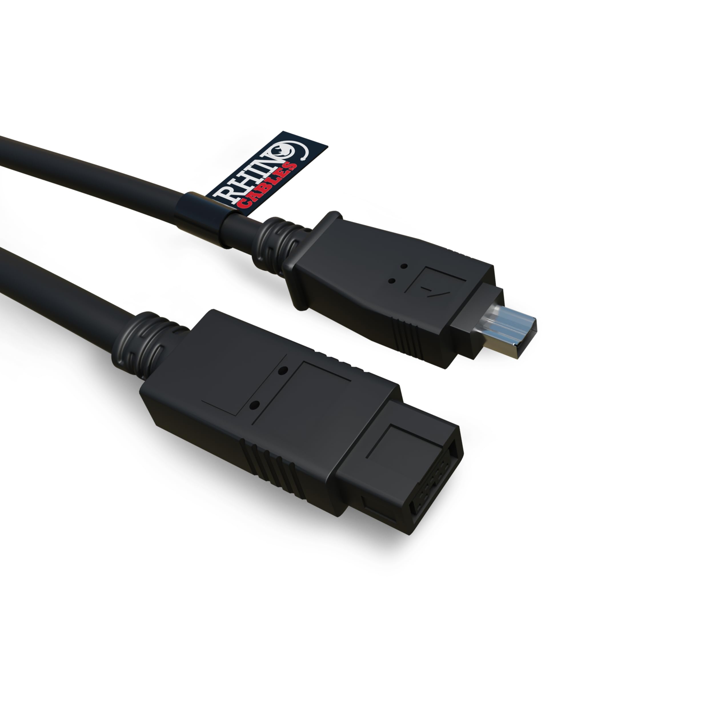 rhinocables FireWire 9-Pin to 4-Pin Cable – IEEE 1394B for Fast Data Transfer - Hot Swap Capable | Supports Digital Camcorders, PCs, Set-Top Boxes & More | 2m, 3m or 5m Options, 9 Pin to 4 Pin (2m)