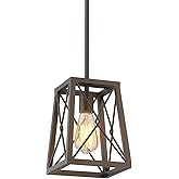 FEMILA Farmhouse Pendant Light, 1-Light Metal Wire Cage Hanging Lantern, Oil Rubbed Bronze Finish, 4FY16-M1L ORB