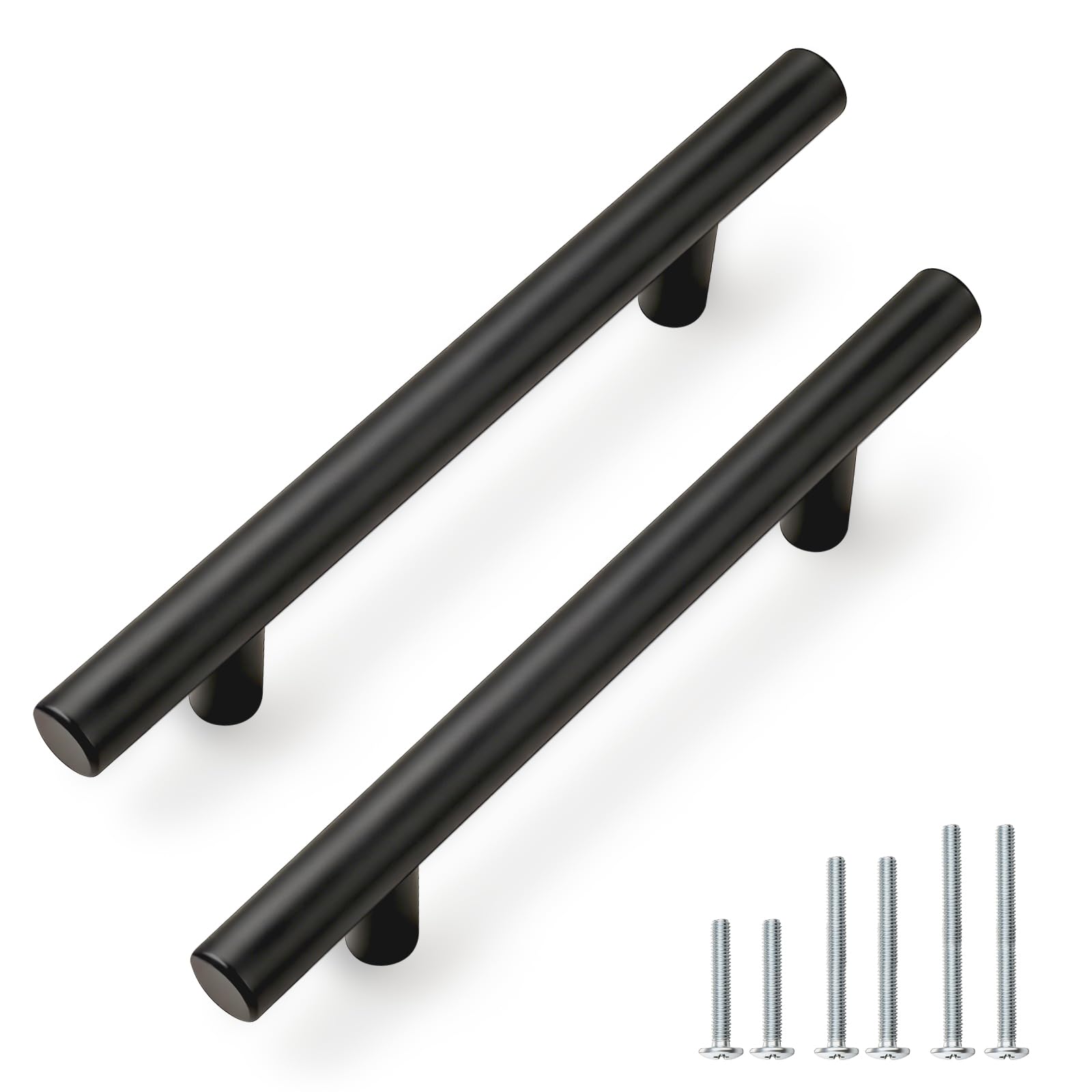 15 Pack PinLin Cabinet Handles Hole Center 96mm Flat Black Kitchen Door Handles Stainless Steel Cabinet Pulls Furniture Hardware T Bar Cupboard Door Handles