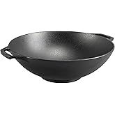 Lodge Pre-Seasoned Cast Iron Wok - Dual Assist Handle - Use in The Oven, on The Stove, or on The Grill - 14 Inch
