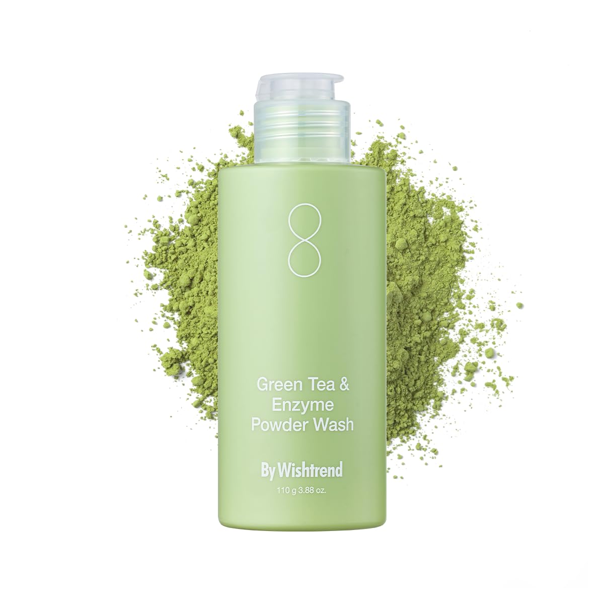 BY WISHTREND Green Tea & Enzyme Powder Face Wash, All-in-one, Hydrating daily facial cleanser and Gentle exfoliator for pores and blackheads (3.88 Ounce (Pack of 1))