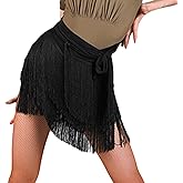Dance Latin Ballroom Skirts for Women Tango Salsa Fringe Swing Hip Scarf Rumba Irregular Hem Dancewear