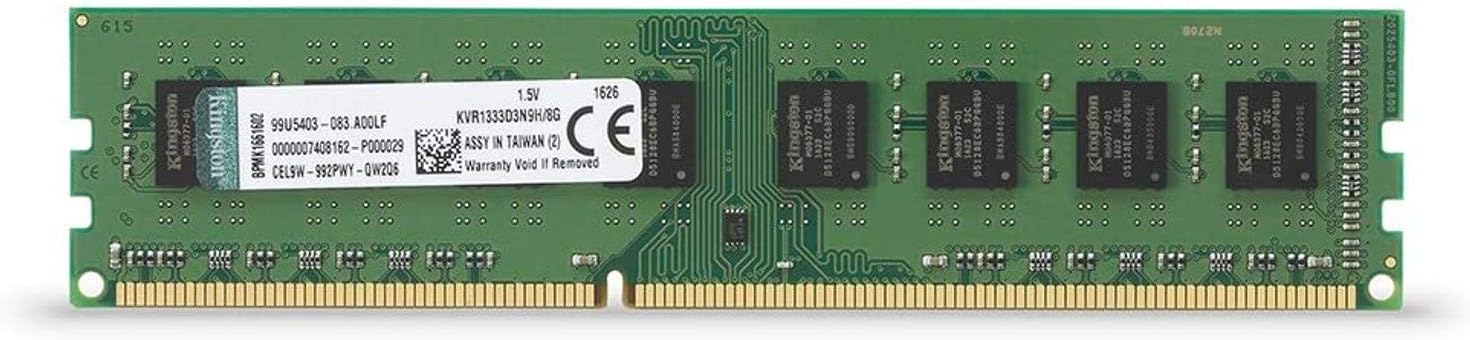 Kingston KVR1333D3N9H/8G KVR1333D3N9H/8G RAM 8 GB 1333 MHz DDR3 Non-ECC CL9 DIMM, 240-Pin, 1.5 V