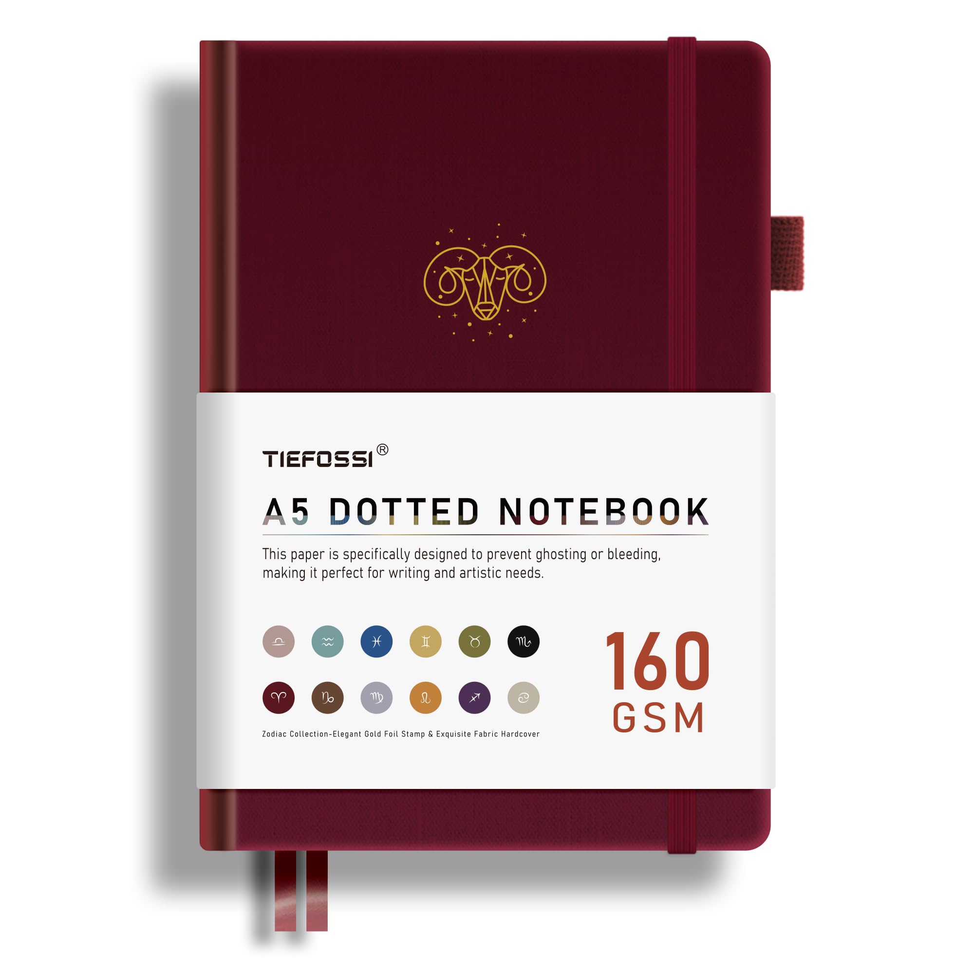 TIEFOSSI Bullet Dotted Journal, 160GSM Bleed Proof Thick Paper, Constellations Dot Notebook, Aries Journal for Women, 256 Numbered Dot Grid Pages — image 1