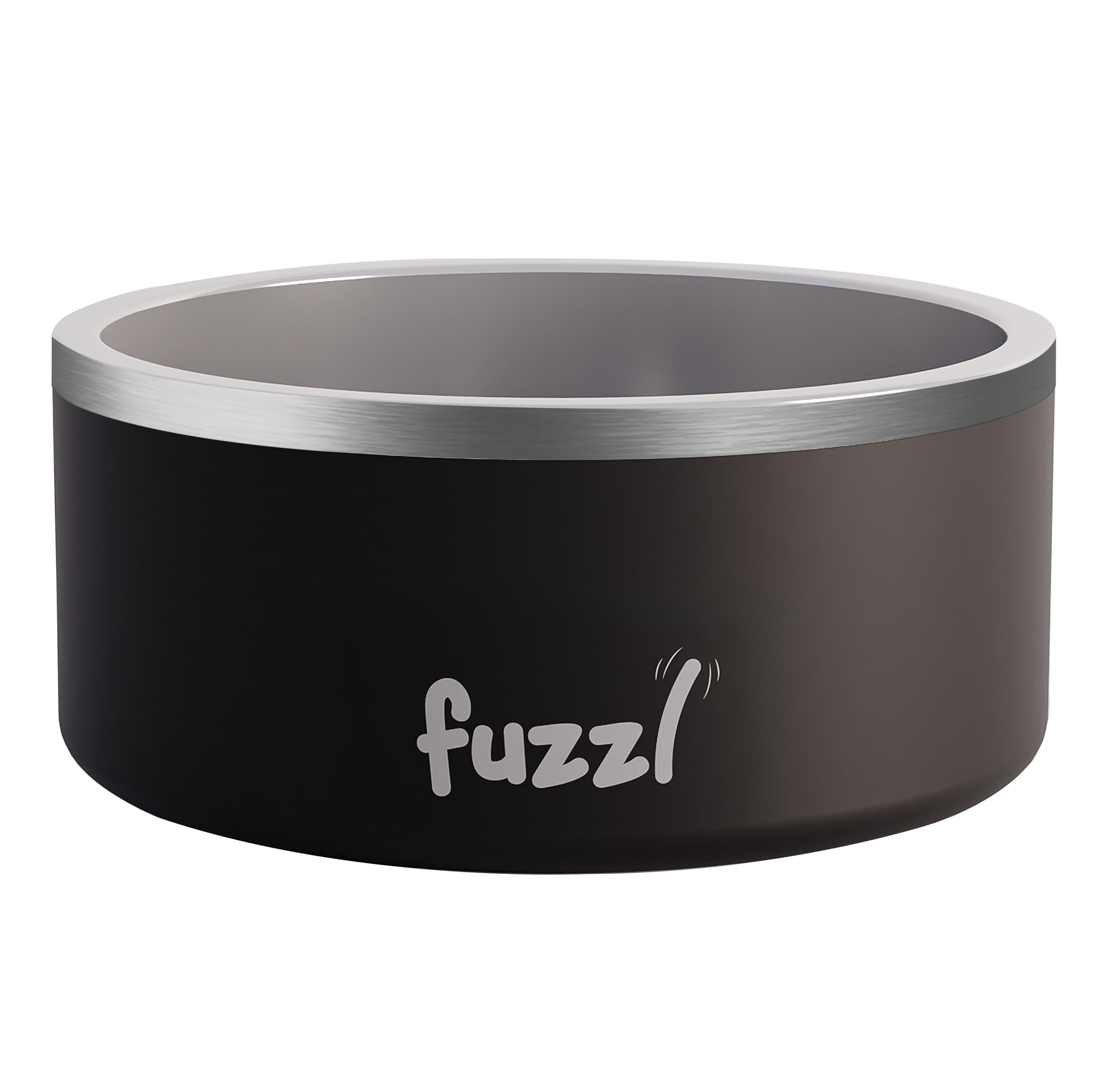 Fuzzl Titan Dog Bowl 20cm - Matt Black Insultated Thermal Dog Bowl for Indoors and Outdoors with Rubber Base - Versatile Dog Bowls and Dog Water Bowl for Hydration and Feeding for Large and XL Dogs