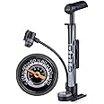Mini Bike Pump with Gauge - Portable Bicycle Tire Pump - 120 PSI Bike Air Pump fits Presta & Schrader & Dunlop Valve - Road MTB Bike Pump Comes with Mounting Bracket
