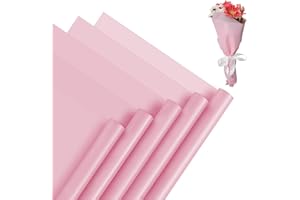 HEDOS Flower Bouquet Wrapping Paper - 20 Sheets Waterproof Korean Pink Floral Wrapping Paper for Bouquet, Money Bouquet Supplies for Graduation Wedding Birthday Gift Packaging (Pink)