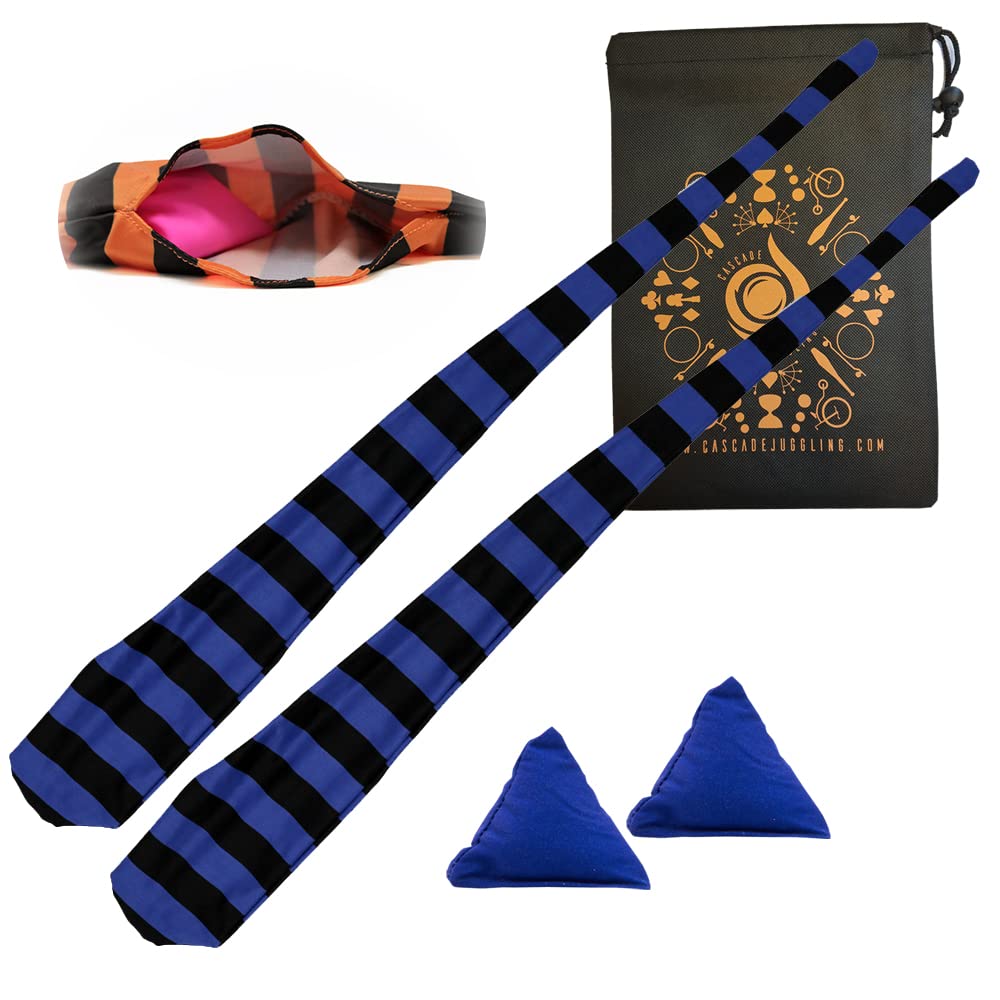 Cascade Juggling Cascade Poi Socks and Weights - Stretchy Trainer Practice Sock Poi Set - Ideal For All Levels (Blue and Black)