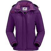 CAMELSPORTS Women's Waterproof Ski Jacket Warm Winter Snow Coat Hooded Fleece Mountain Insulated Snowboarding Jacket