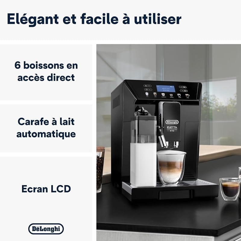 Eletta Cappuccino - Machine à Café Automatique 8 Boissons Noir