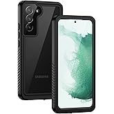 Lanhiem for Samsung Galaxy S22+ Plus Case, IP68 Waterproof Dustproof Case with Built-in Screen Protector, Heavy Duty Full Body Protective Phone Case for Samsung S22 Plus 5G, Black/Clear