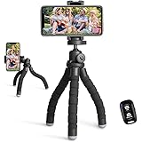 UBeesize Phone Tripod, Portable and Flexible Tripod with Wireless Remote and Universal Clip, Cell Phone Tripod Stand for Vide