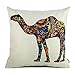 HOMAR 18 x 18 Standard Size Camel Print Pattern Decorative Pillow Case Cushion Covers
