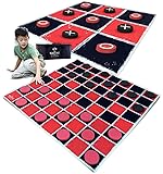 Swooc Games® - 2-in-1 Vintage Giant Checkers & Tic