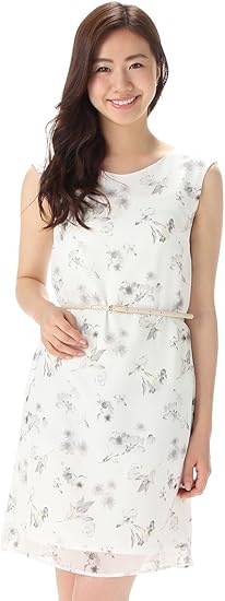 Amazon Co Jp ハニーズ グラシア Honeys Glacier ノースリーブワンピース グレー花柄 ｌ 服 ファッション小物