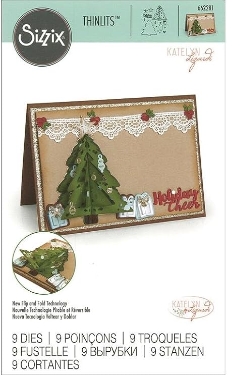 Fustella Albero Di Natale 3d.Sizzix 662281 Fustelle Thinlits Set 9 Pezzi Biglietto 3d Piegare E Sfogliare Albero Di Natale Di Katelyn Lizardi Acciaio Multicolore 23x12 4x0 2 Cm Amazon It Casa E Cucina