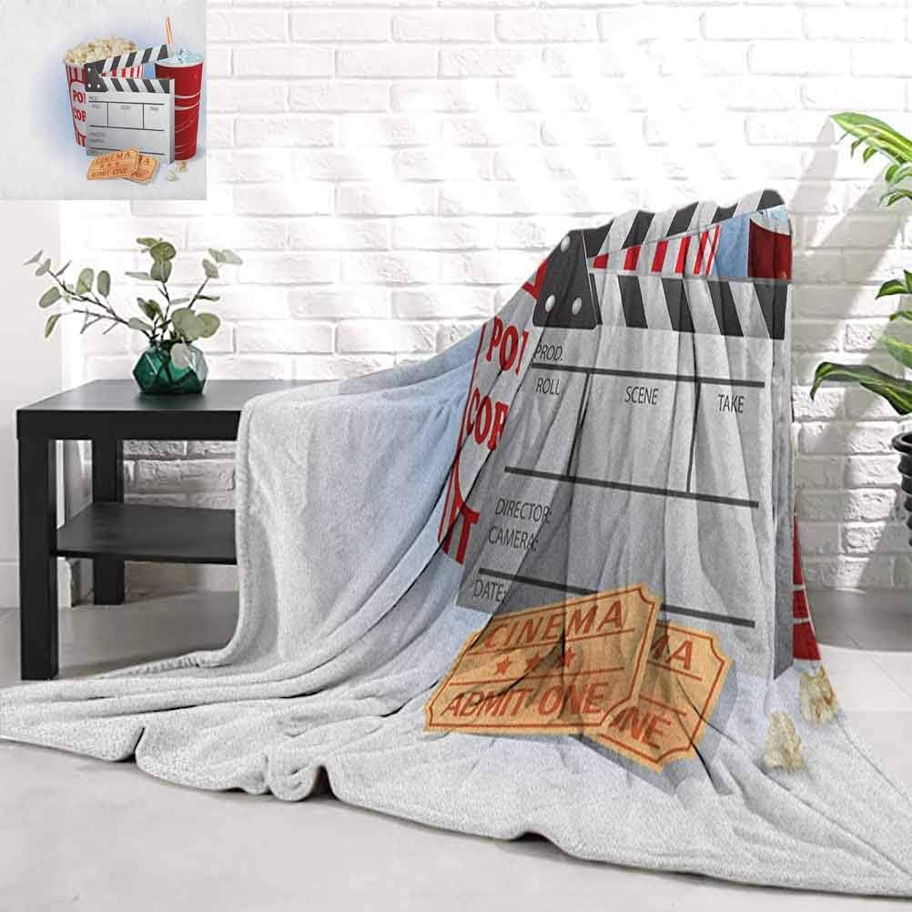 Movie Theater,Soda Tickets Fresh Popcorn and Clapper Board Blockbuster