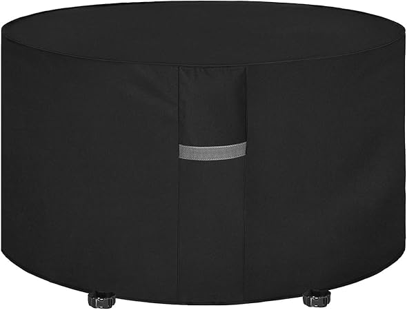 Amazon De Dokon Gartenmobel Abdeckung Mit Beluftungsoffnungen Wasserdicht Winddicht Uv Bestandiges Schwerlast 600d Oxford Gewebe Schutzhulle Fur Gartentisch Sitzgruppe Rund O128x71cm Schwarz