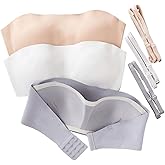 OYOANGLE Girl's 3 Pack Strapless Bra Cute Tube Bralette Lightweight Padded Seamless Bandeau Bras