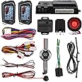 EASYGUARD EC207-M9-SR 2 Way Car Alarm Security Kit with LCD Pager Display Push Start Button Remote Engine Timer Engine Start with Siren DC12V