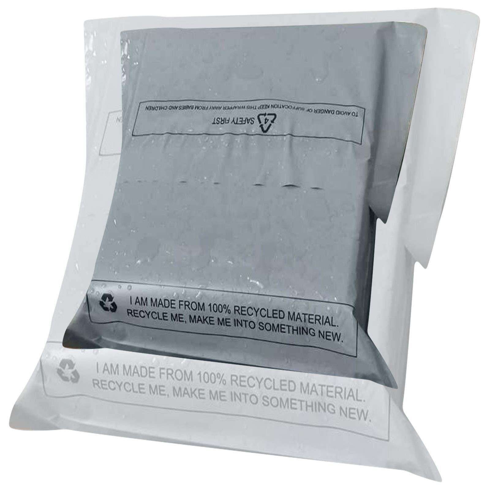 100x Postage Bags 13x19 Inches (330x485 mm) Strong Grey Plastic Mailing Bag - Self Seal Parcel Packaging Envelopes for Posting, Delivery & Shipping - Water & Tear Resistant Postal Bags