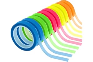 10 Rolls Highlighter Tapes, Transparent Color Tape Removable Marking Sticker for Reading Class, 16 Ft Per RollNice Processed