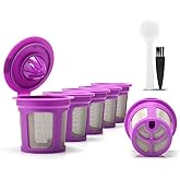Reusable K Cup with Bottom Filter Mesh MG Coffee Refillable Coffee Pod for Keurig 2.0 Reusable K-Carafe Holder- Purple